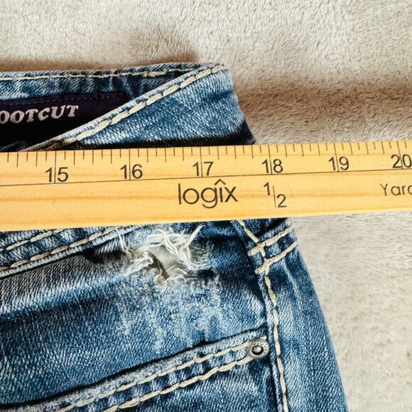 Vigoss Jeans Women's 11 Blue Fit Bootcut Mid Rise Distressed Medium Wash Stretch - Picture 11 of 14